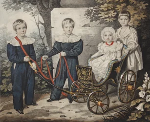 Retrato de los niños Talyzin, principios de la década de 1830