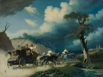 Troika durante una tormenta, 1830s