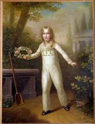 Retrato del niño Aiglon (1811-1832) Rey de Roma Napoleón II, duque de Reichstadt, hijo del emperador Napoleón I alrededor de la edad de ocho años. Pintura de Carl Sales (1791-1870) (ec.autr.) Siglo XIX Viena, Kunsthistorische Museum
