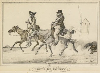 Escenas de la vida diaria, caminos y senderos: Camino a Poissy..., 1816