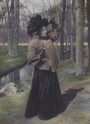 Mujer en un parque de París