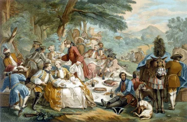 Almuerzo de caza - después de Carle Van Loo