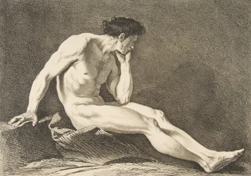 Un Académie: Hombre sentado, 1742-43