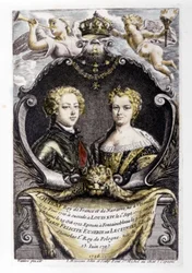 LOUIS XV y LECSINSKA Marie: Luis XV (15 años) y Marie Lecsinska (22 años) son...