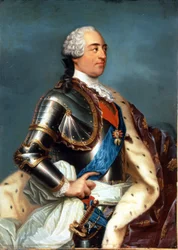 Retrato de Luis XV (1710 - 1774). Pintura de Carle Van Loo (1705 - 1765).