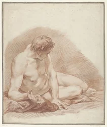 Estudio de un hombre desnudo recostado