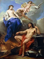 Venus pidiendo a Vulcano que haga armas para Eneas