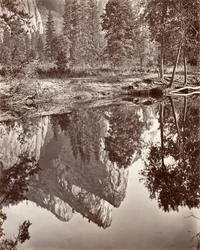 Vista del espejo de los Tres Hermanos, Yosemite, ca. 1872, impreso ca. 1876