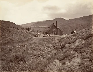 Pozo No. 3 del Túnel Sutro, 1875, impreso ca. 1876