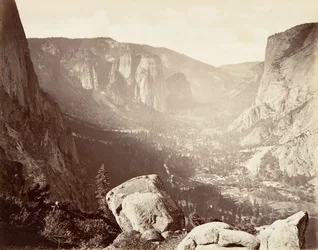 Valle de Yosemite desde Union Point, ca. 1872, impreso ca. 1876