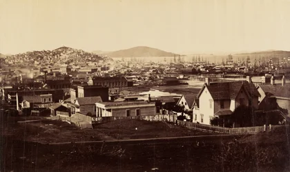 [Frente de la ciudad desde Rincón Hill en 1860]