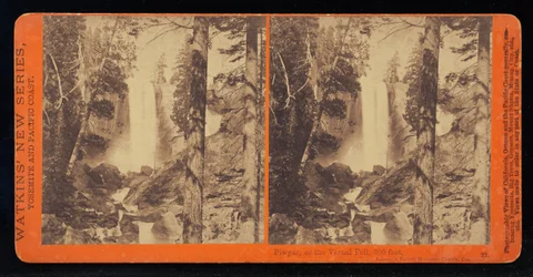 Piwyac, o la Cascada Vernal con poca agua, 300 pies, Valle de Yosemite, condado de Mariposa, Cal