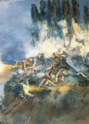 Segunda Guerra de Independencia - La Batalla de San Martino, 24 de junio de 1859, pintado por Carlo Ademollo