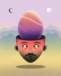 El momento adecuado para meditar, 2020 (ilustración digital)