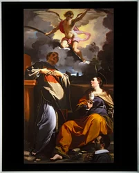 San Lorenzo y María Magdalena con un donante (lienzo)
