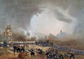 Ataque de los piamonteses en Madonna della Scoperta, Batalla de Solferino, 24 de junio