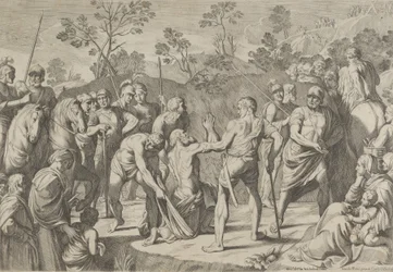 San Andrés arrodillado en oración mientras es llevado a la cruz, después de Reni, 1650-80