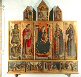 Madonna y el Niño con santos, políptico, 1468