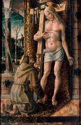 San Francisco de Asís recoge la sangre de Cristo