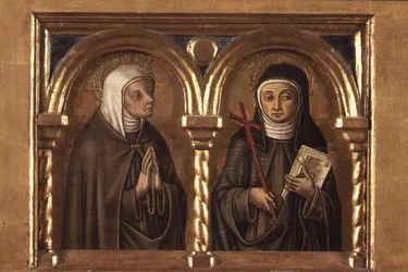 Femenina no identificada y Santa Clara de Asís (panel predella) (detalle)