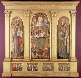 Virgen y Niño con los Santos Buenaventura y Luis de Tolosa, c.1489
