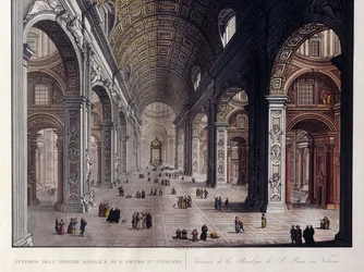 Interior de la Gran Basílica de San Pedro en el Vaticano