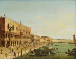 Der Dogenpalast en Venecia con Riva degli Schiavoni