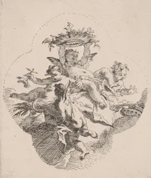 Putti sosteniendo flores, 1725-75