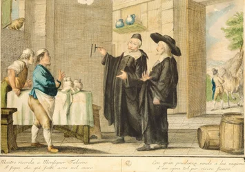 Sacerdote Arlotto, grabado coloreado de Carlo Lasinio (1759-1838)