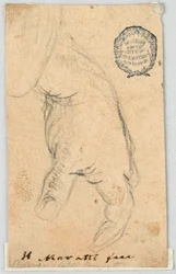 Dibujo, Dibujo: Una mano izquierda colgando, 1650-1700