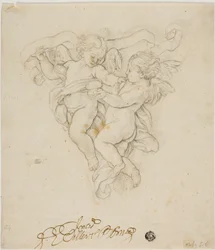 Decoración de enjuta con dos putti