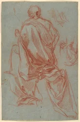 Estudios de una figura arrodillada