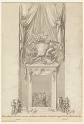 Entrada de San Salvatore en Lauro con Decoración para el Funeral del Rey Federico Augusto III de Polonia, Roma, Italia