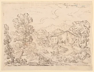 Dibujo, Una trattoria en el bosque, 1760-1770