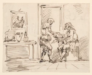 Dibujo, Una escena de género, 1725-50