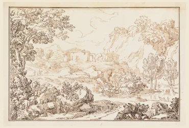 Dibujo, Un paisaje, 1770-86