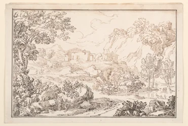 Dibujo, Un paisaje, 1770-86