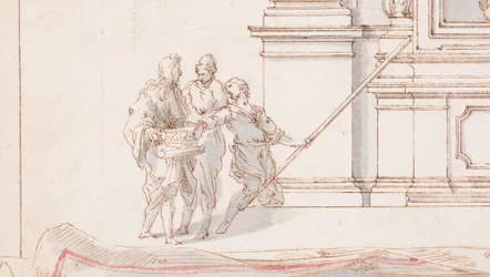 Dibujo, Diseño para un altar: Alzado con plano en trampantojo, 1750-75