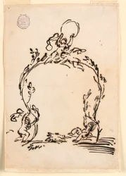 Dibujo, Boceto de una cartela, 1760-80