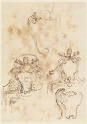 Dibujo, Bocetos para marcos y escudos, 1758-69