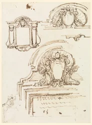 Dibujo, Bocetos para marcos, para la Sacristía de San Pedro, 1740-58