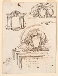 Dibujo, Bocetos para marcos, para la Sacristía de San Pedro, 1740-58
