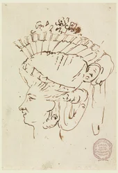 Cabeza de una mujer con sombrero