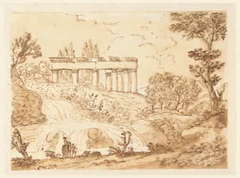 Paisaje con ruinas de templo