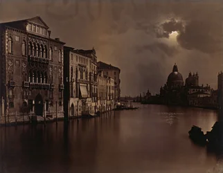 [Vista nocturna del Gran Canal, Venecia], ca. 1875