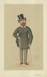Sr. Henry Du Pre Labouchere, Modesta seguridad, 7 de noviembre de 1874, caricatura de Vanity Fair