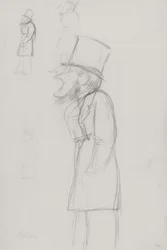 Boceto para una caricatura, posiblemente de G. Russell