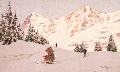 Escena de Nieve en Wengen