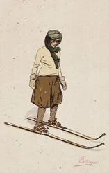 Mujer esquiando