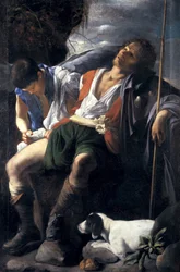 San Roque consolado por un ángel